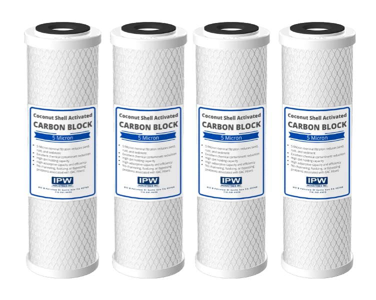 4-Pack WaterPur (CCI-10-CLW) Activated Carbon/Carbon Block Filter for Reverse Osmosis Water Filter Replacement & Water Purifier (4 Count)
