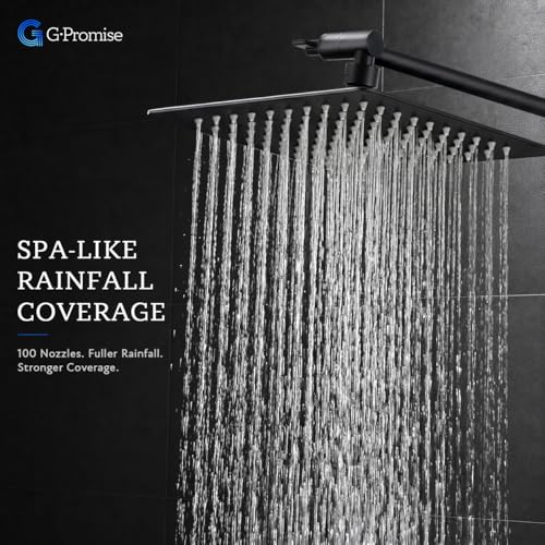 All Metal 10" Dual Square Shower Head Combo