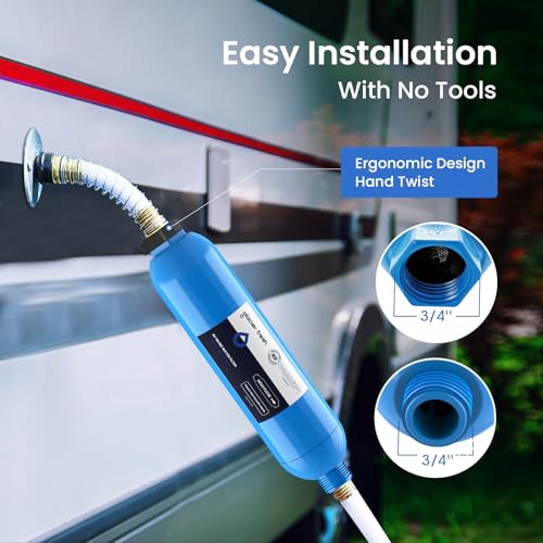 RV Marine Water Filter with 1 Flexible Hose Protectors 3 Pack (3 Count)