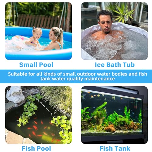 600GPH Cold Plunge Filter Small Pool Filter for Up to 1000 Gal Ice Bath Hot Tub Cloudy Water Cleaner with Green Clean Machine fof Cold Pod