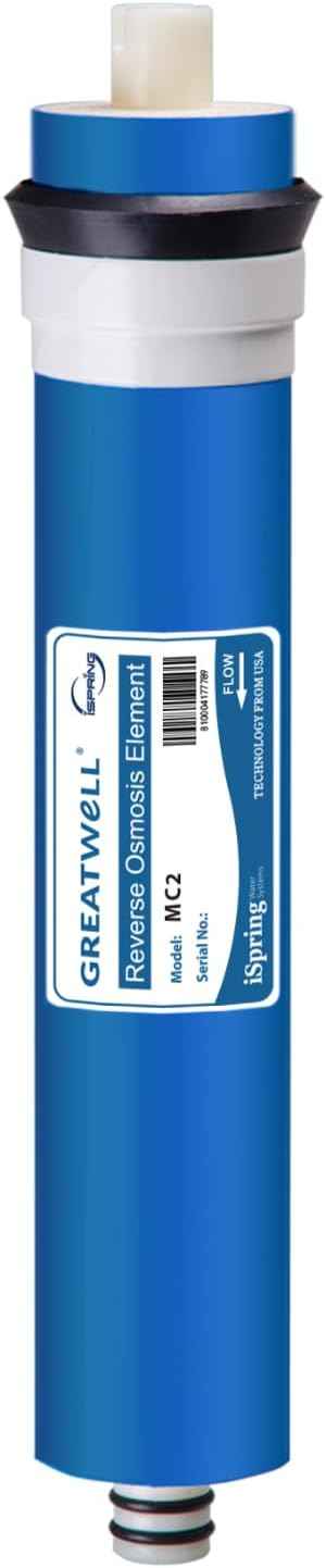 Greatwell MC2 Reverse Osmosis Membrane 200 GPD 11.75” X 2'”', Replacement Fits Standard Under Sink RO Drinking Water Filtration System