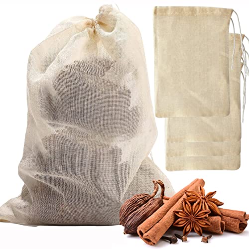 Soup Bag Cotton Mesh Bag for Large Size 10" x 12" (4 Count)