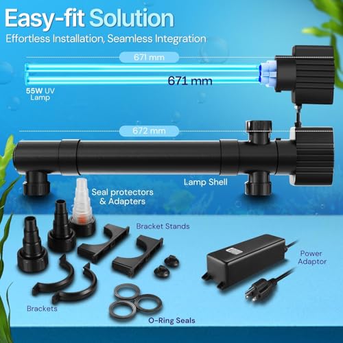 55W UV Pond Light Clarifier for Outdoor Koi Ponds