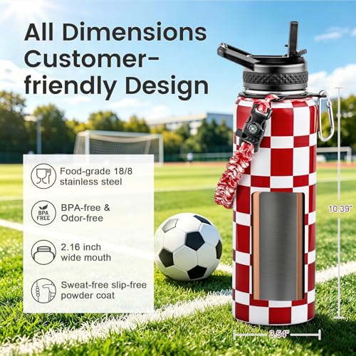 40 oz Insulated Water Bottle with Straw