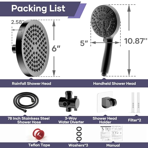 Shower Head with Handheld Spray Combo