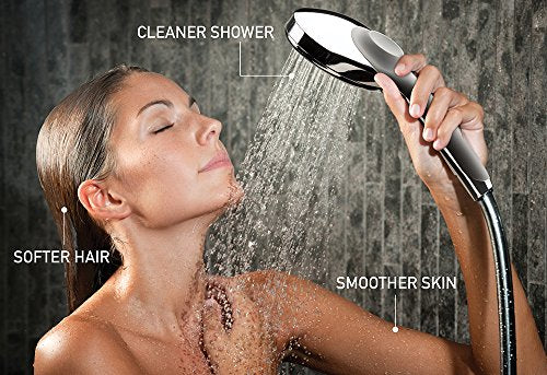 S-H200-C Hand-Held Showerhead with Magnetic Base and Filter, 10,000 Gallon, Brushed Chrome