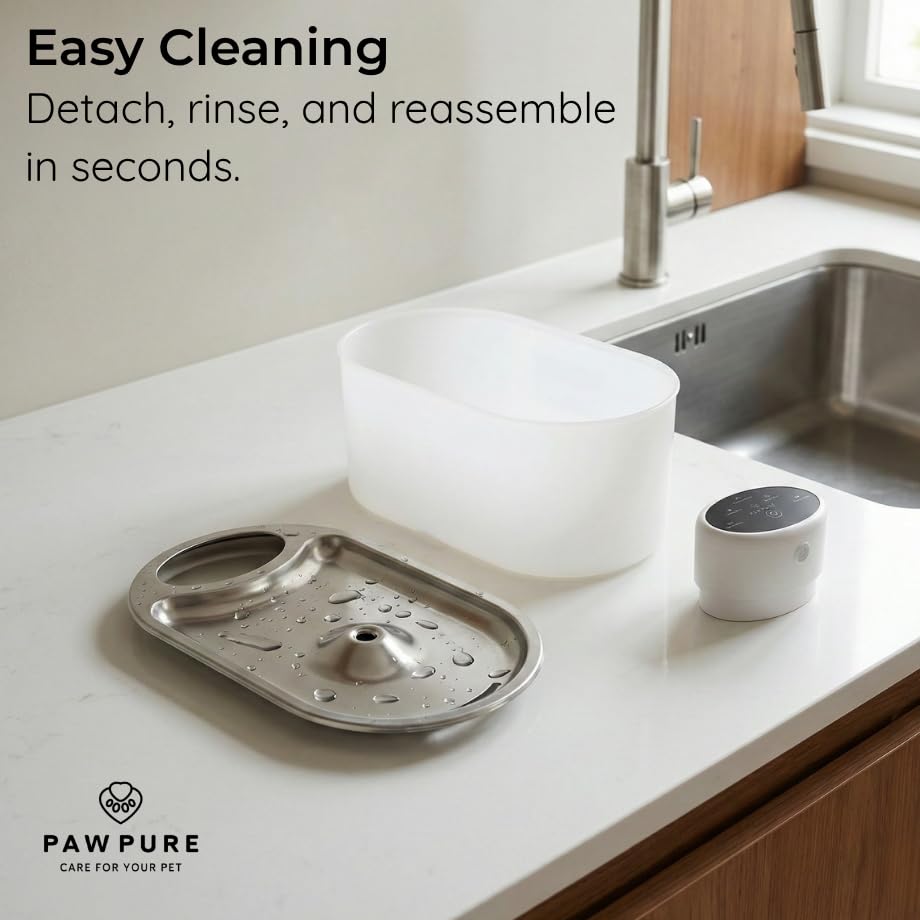 Cat Water Fountain Stainless Steel & Cordless Dog Water Fountain