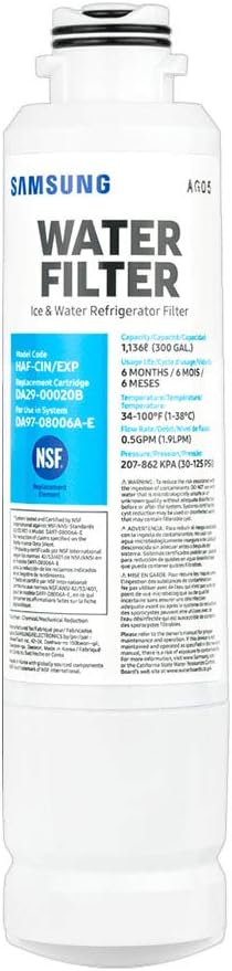 Samsung DA29-00020B, DA29-00020A, HAF-CIN EXP Premium Genuine Refrigerator Water Filter (1 Pack)