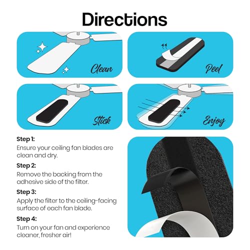 Ceiling Fan Filters for Blades (3 Count)