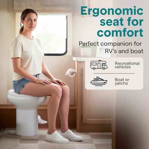 RV Toilet Small Camp Toilet with Foot Pedal and a Hand Sprayer