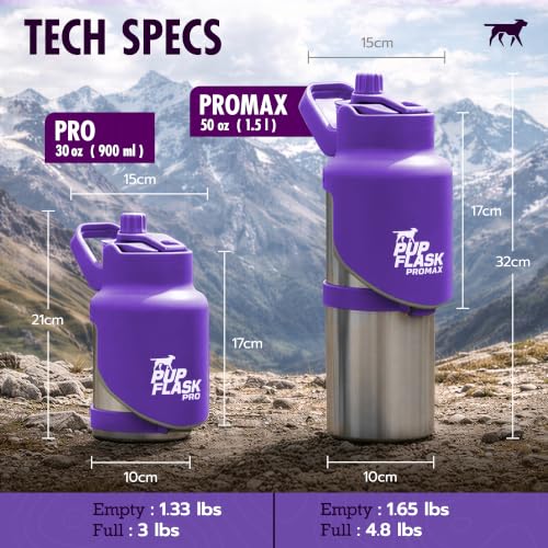 PupFlask Pro Portable Insulated Dog Water Bottle (50 Fl Oz)