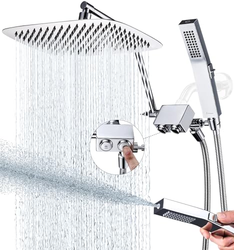 All Metal 12 Inch Shower Head with Handheld Spray Combo
