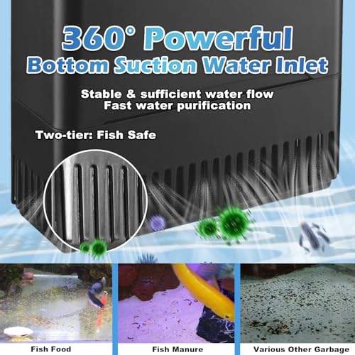 290GPH Turtle Tank Filter Aquarium Filter for 20