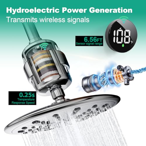Tem8 Shower Filter Fixture with Temperature Display
