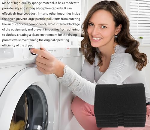 6 Pcs 2964840100 2964840200 Dryer Sponge Foam Filter Compatible with Arcelik Backhoe DSX83410W DS7512PA DE8635RX Replacement Blomberg Grundig Tumble Dryer Evaporator Foam Filter Replacement Parts