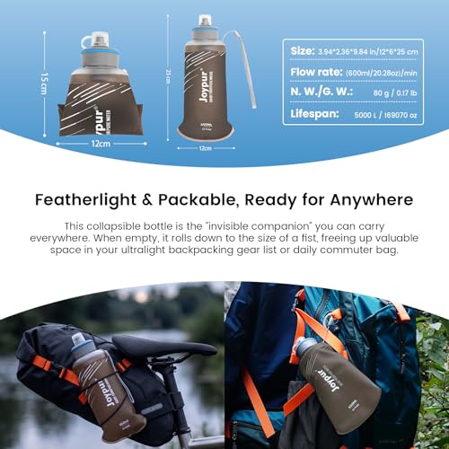 Collapsible Water Filter Bottle with 0.01 Micron Filtration