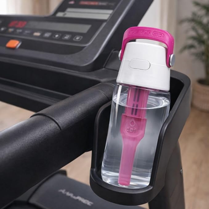 Dafi Filtered Water Bottle with Straw 17 oz - Sports Water Bottle Reusable with Carbon Filter for Gym, Travel, Daily Use - Leakproof, BPA-Free with Hypoallergenic Mouthpiece & Carrying Handle - Pink