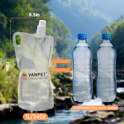 1L Hiking Collapsible Water Bottles