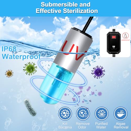 3W Mini Aquarium Algae Removal Light With Timer