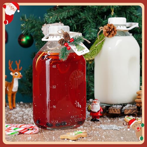 64 Oz Glass Milk Jugs With Screw Lids (3 Count)