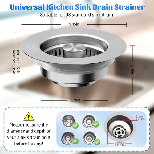 2 Pack Kitchen Sink Drain Strainers (2 Count)