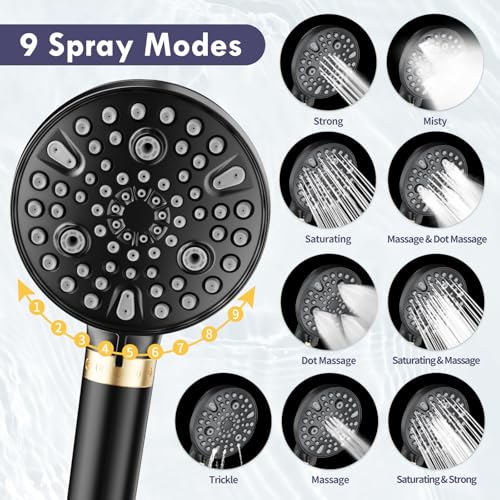 Matte Black Filtered Dual Shower Head with Handheld Spray Combo