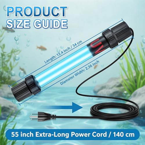20W UV Pond Clarifier for Koi Pond Aquarium and Fish Tank