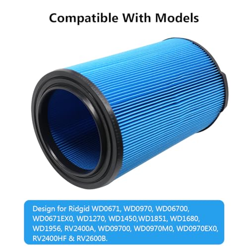VF5000 Replacement Filter for Ridgid Shop Vac 6 (4 Count)