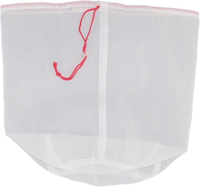 5 Gallons Brew Bag,160 Micro Reusable Straining Bag,Fine Mesh Bag Strainer Bag Wine Making Supplies,Multi Purpose Food Grade Filter Bag for Fruit Cider,Nut Milk,Cold Brew, Home Brewing