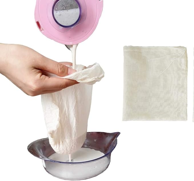 Cheesecloth Bags for Straining,Reusable Cold Brew Coffee Cheese Cloths Strainer,Large Nut Milk Tea Juice Bag,100% Natural Cotton Fine Mesh Filter Bags(Medium,4 Pack)