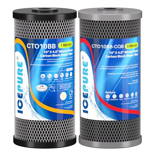 2 Stage 10" x 4.5" Whole House Carbon Water Filter Set (2 Count)