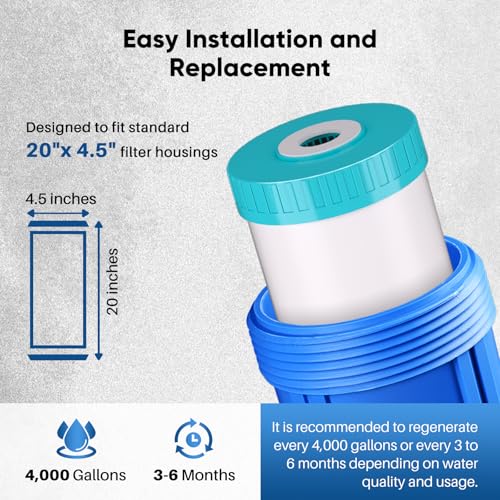 5 Micron 20" x 4.5" RFN20BB Whole House Iron & Manganese Reduce Water Filter Replacement Cartridge