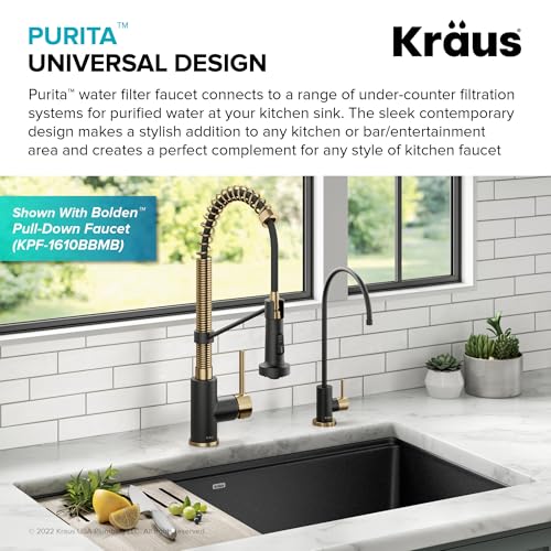 Purita™ Single Handle Drinking Water Filter Faucet for Reverse Osmosis or Water Filtration System in Brushed Brass