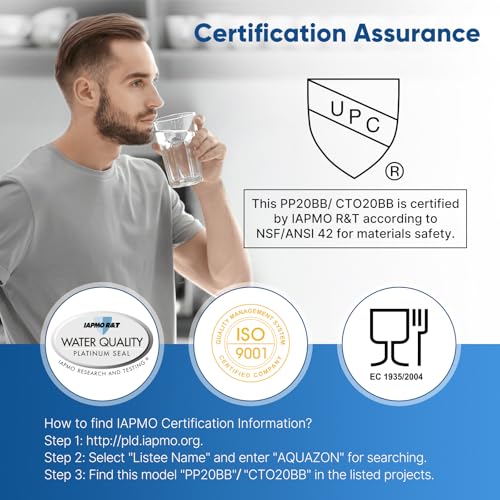 5 Micron 20"x4.5" Whole House Water Filter Cartridge Combo Kit with Sediment and Activated Carbon Block Filter