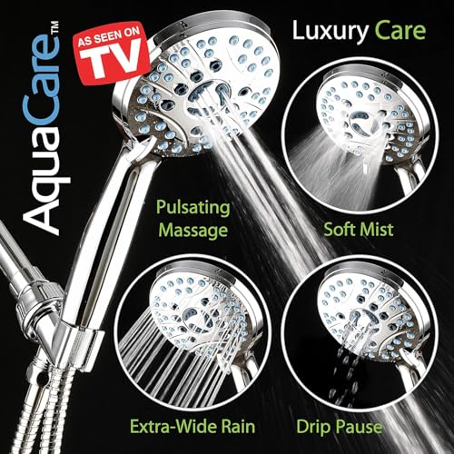 AquaCare 8 mode High Pressure Handheld Shower Head with 2