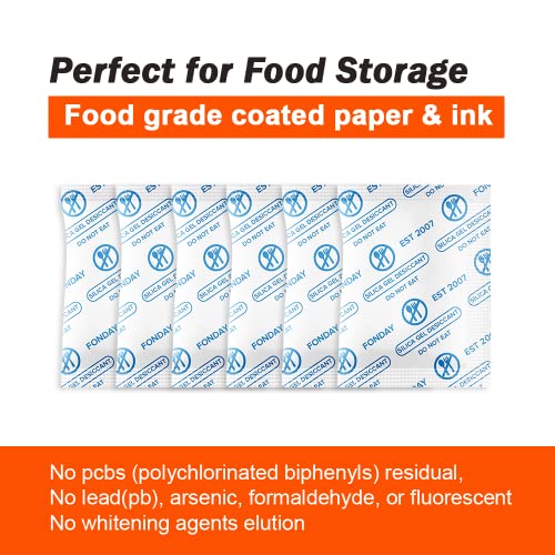1 Gram 200 Packets Fonday Food Grade Silica Gel Desiccant Packs (200 Count)
