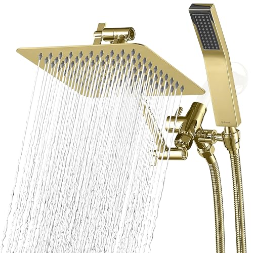 All Metal 8" Rain Shower Head with Handheld for Bathroom Upgrade