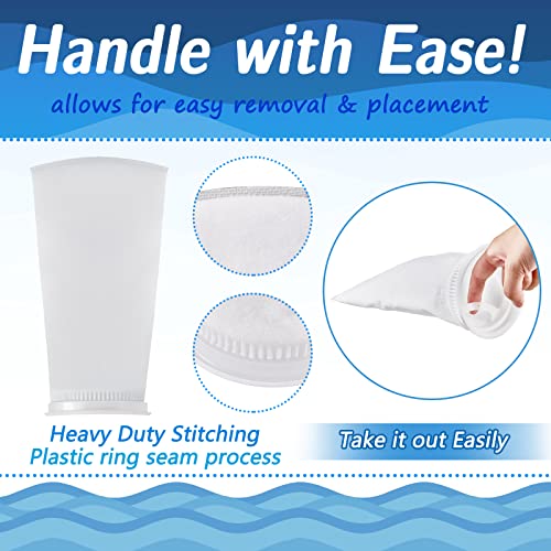 16 Pack 4 Inch Ring Filter Socks 200 μm Aquarium Filter Bags Aquarium Socks for Tank Sump Saltwater Freshwater