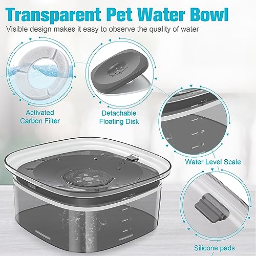 4L Dog Water Bowl No Spill Large Capacity Slow Drinking Water Feeder