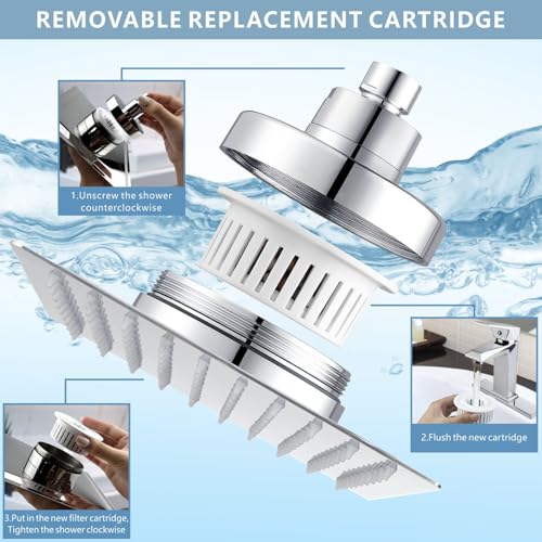 High Pressure Rain Shower Head with Filtered