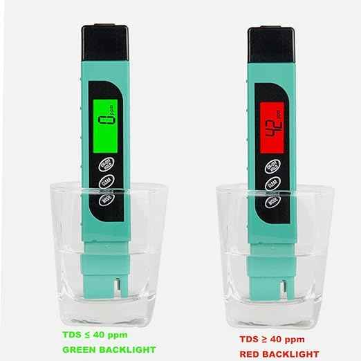 TDS Meter Digital Water Tester, Lxuemlu Professional TDS, Temperature and EC Meter with Carrying Case, 0-9999ppm, Ideal ppm Meter for Drinking Water, Aquariums and More （Green)