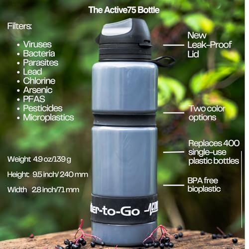 Water-to-Go Active Water Filter Bottle, 25oz/75cl