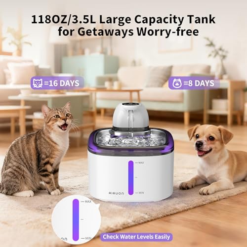 Cat Water Fountain Cordless 118oz
