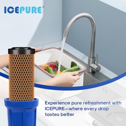 5 Micron 20" x 2.5" Whole House Activated Carbon and KDF Water Filter Cartridge (2 Count)