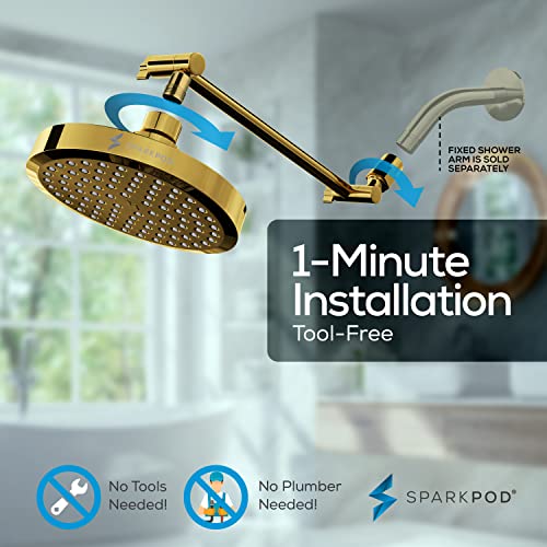 6" Round Rain Shower Head with 11" Shower Arm