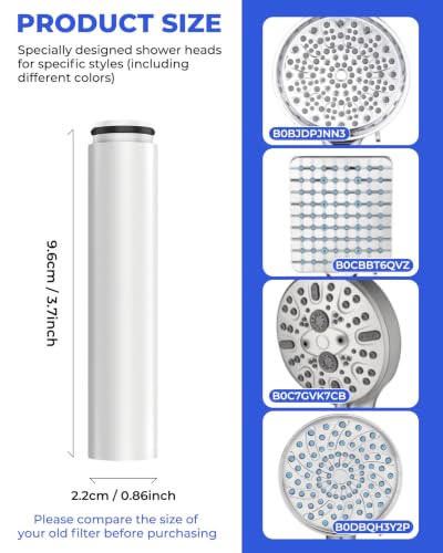 4 Pack Shower Head Filter Replacement Compatible with Cobbe Handheld Shower Head (4 Count)