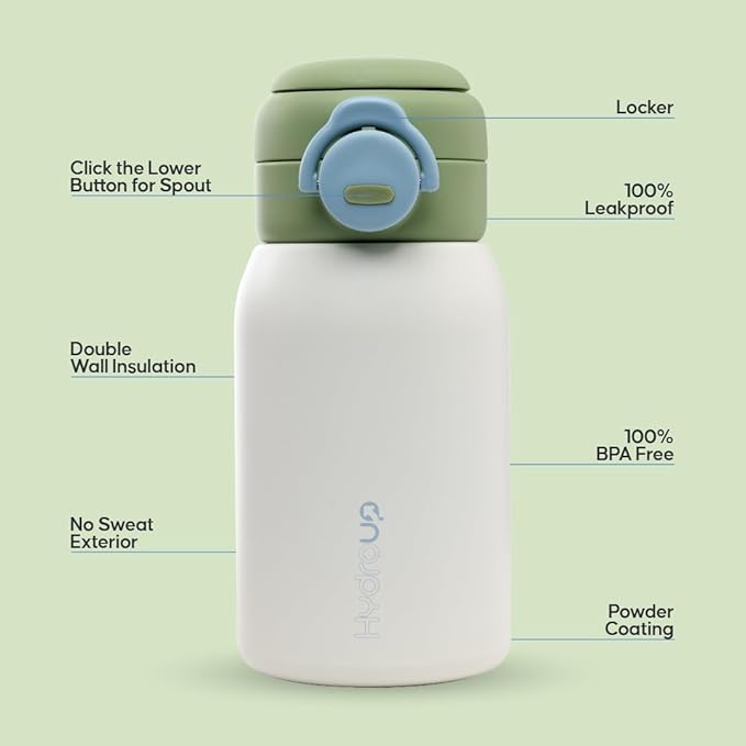 Kids Water Bottle 16oz – Stainless Steel Vacuum Insulated, Leakproof with 2-in1 Straw & Chug Lid, BPA-Free, Durable for School and Sports