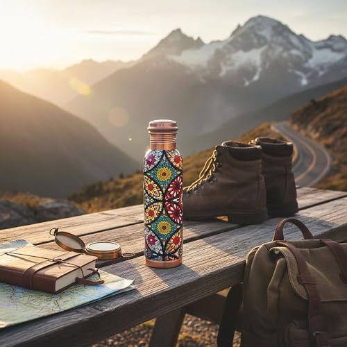 Pure Printed Copper Water Bottle