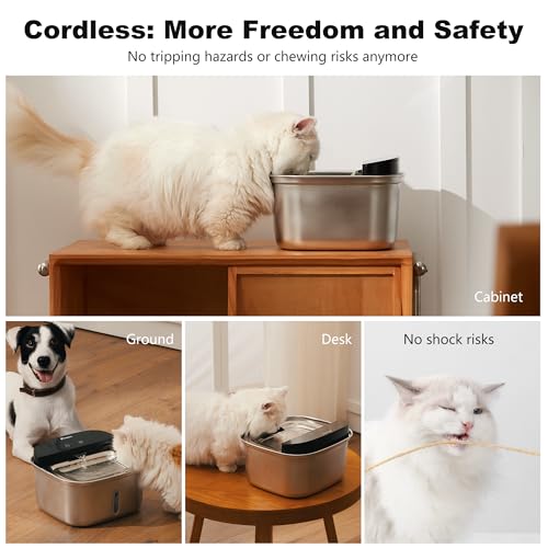 Wireless Cat Water Fountain Stainless Steel