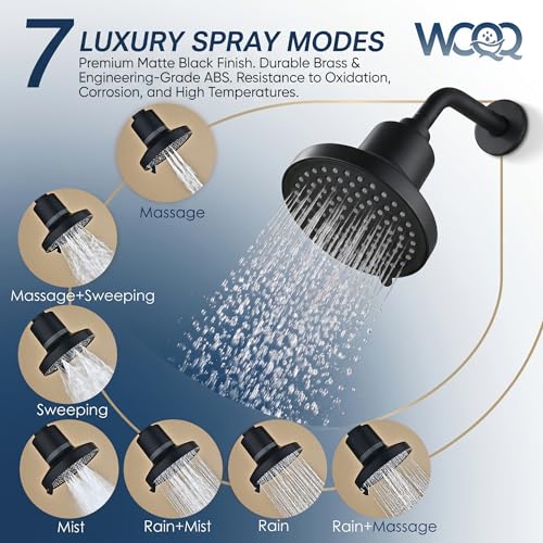 360 Degree Rotated Black Shower Head ＆ Filter COMBO ! Anti